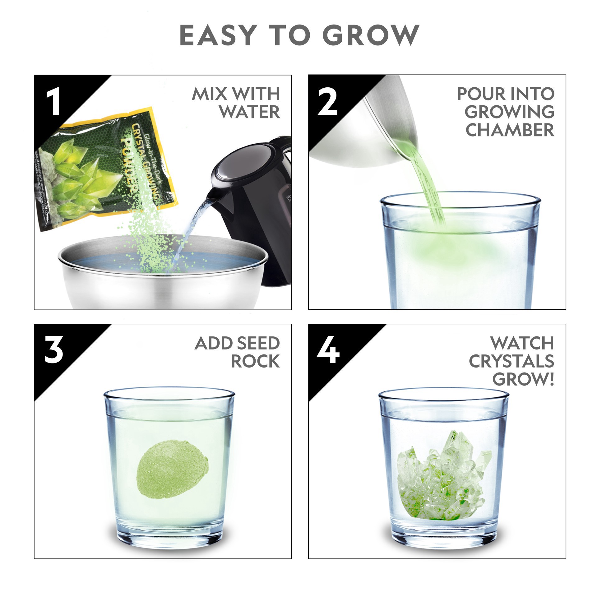 slide 8 of 8, National Geographic Glow-In-The-Dark Crystal Lab, 6.18 in x 2.25 in x 9.25 in