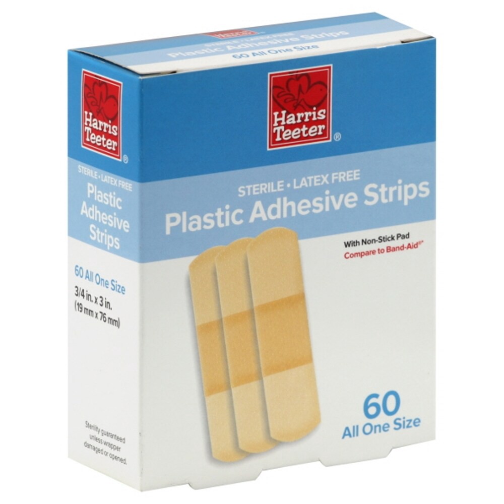 slide 1 of 4, Harris Teeter Adhesive Band Aid Strips, 60 ct