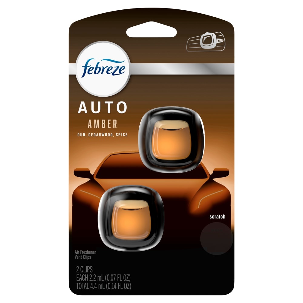 slide 1 of 1, Febreze Amber Car Air Freshener, 2 ct