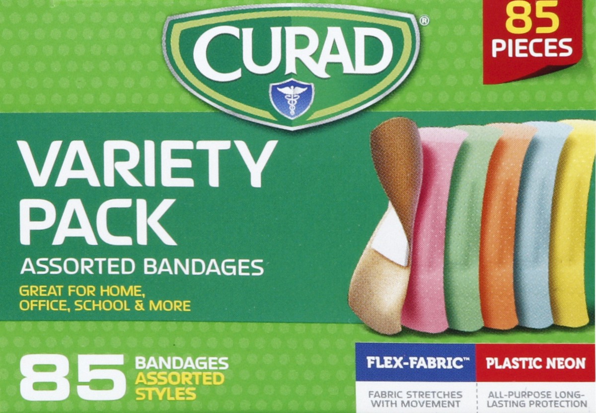slide 3 of 4, Curad Bandages, Assorted, Variety Pack, 85 ct