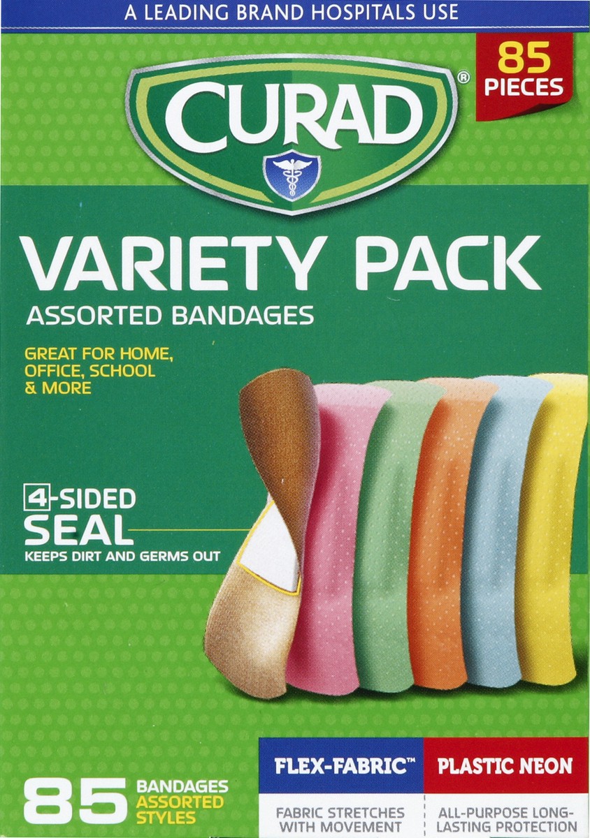 slide 2 of 4, Curad Bandages, Assorted, Variety Pack, 85 ct