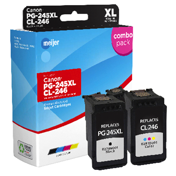 slide 1 of 1, Meijer Brand Remanufacture Ink Cartridge, replacement for Canon PG-245XL CL-246, 1 ct
