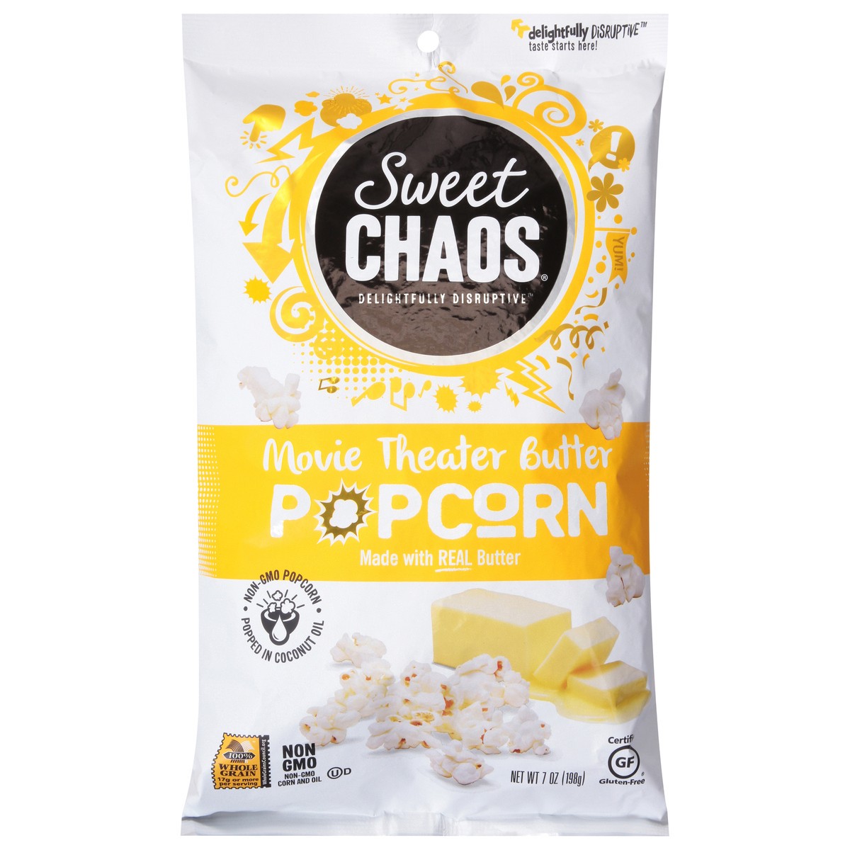 slide 2 of 14, Sweet Chaos Movie Theater Butter Popcorn 7 oz, 7 oz