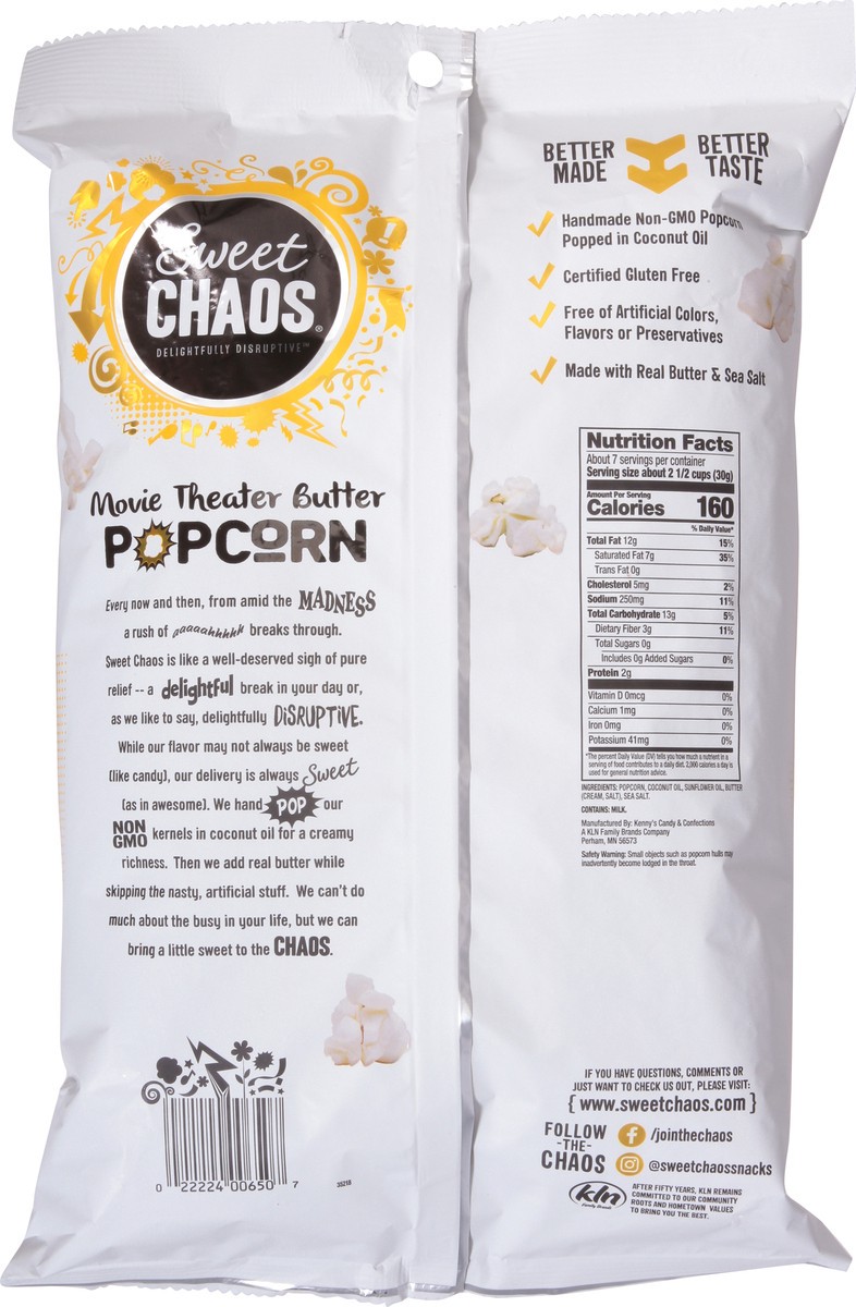 slide 12 of 14, Sweet Chaos Movie Theater Butter Popcorn 7 oz, 7 oz