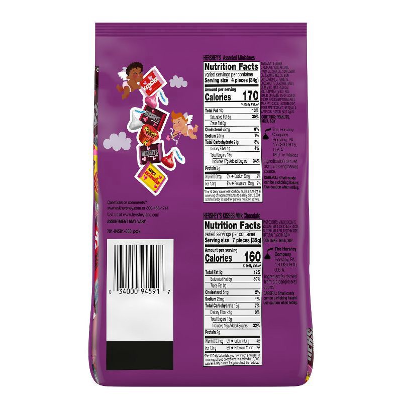 slide 3 of 6, HERSHEY'S and REESE'S Assorted Chocolate, Valentine's Candy Bag, 21.7 oz, 21.7 oz