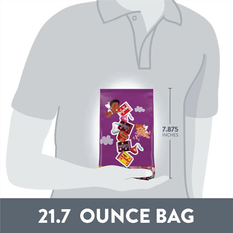slide 5 of 6, HERSHEY'S and REESE'S Assorted Chocolate, Valentine's Candy Bag, 21.7 oz, 21.7 oz