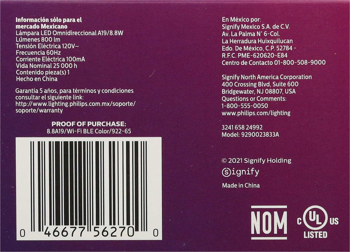 slide 7 of 9, Philips 8.8 Watt Smart LED A19 Bulb 1 Each, 1 ct