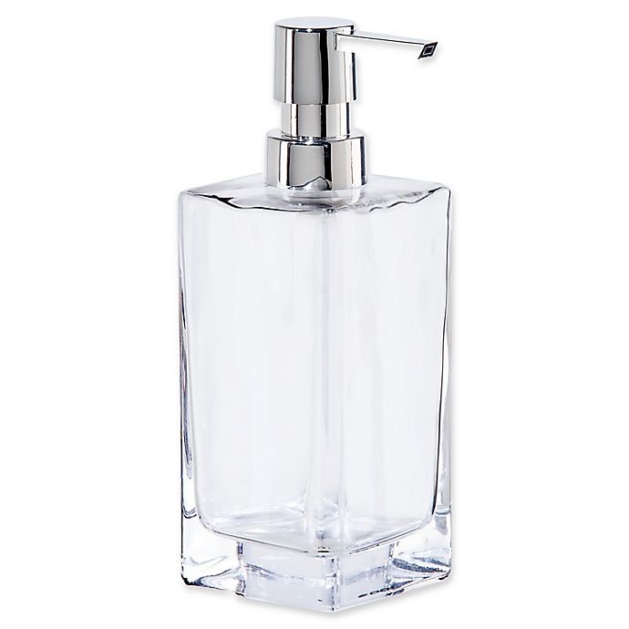 slide 1 of 1, Oggi Tall Glass Soap Dispenser - Clear, 13 oz