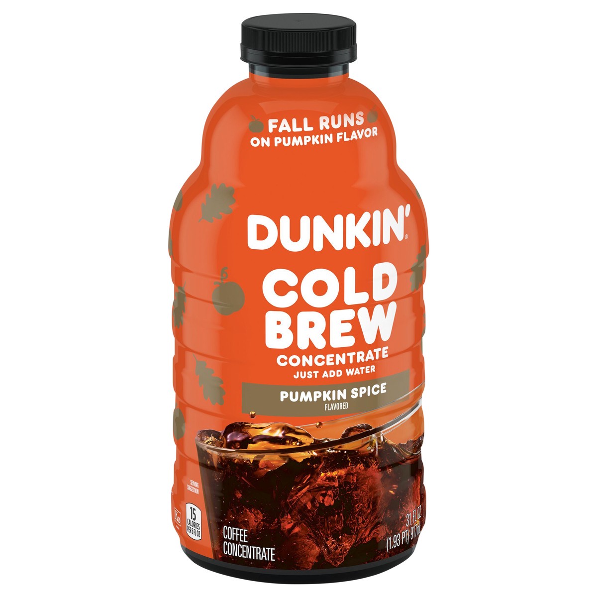 slide 7 of 8, Dunkin'' Pumpkin Spice Flavored Cold Brew Coffee Concentrate- 31 fl oz, 31 fl oz