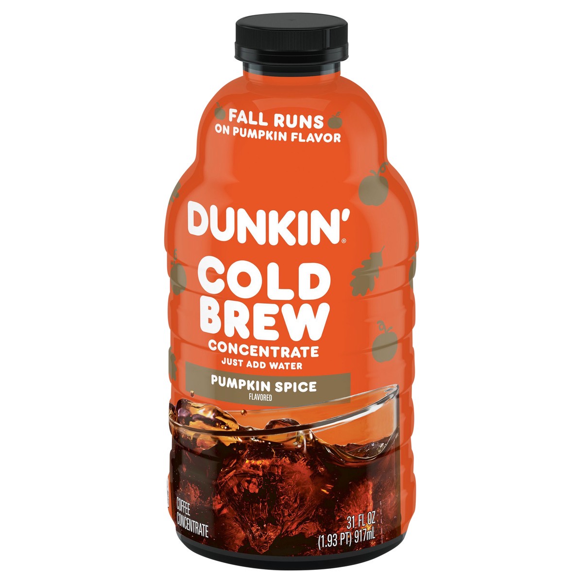 slide 3 of 8, Dunkin'' Pumpkin Spice Flavored Cold Brew Coffee Concentrate- 31 fl oz, 31 fl oz