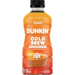 Dunkin' Pumpkin Spice Flavored Cold Brew Coffee Concentrate - 31 oz