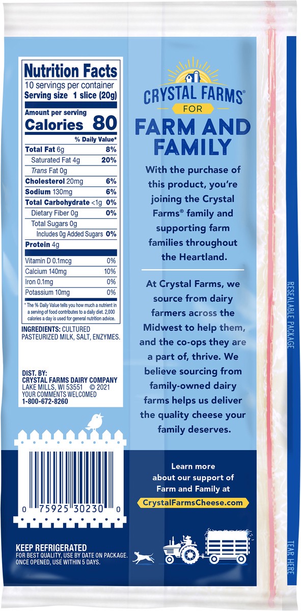 slide 3 of 6, Crystal Farms Cheese, 10 ct