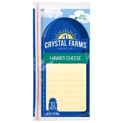 Crystal Farms Havarti Sliced Cheese, 7 oz, 10 count