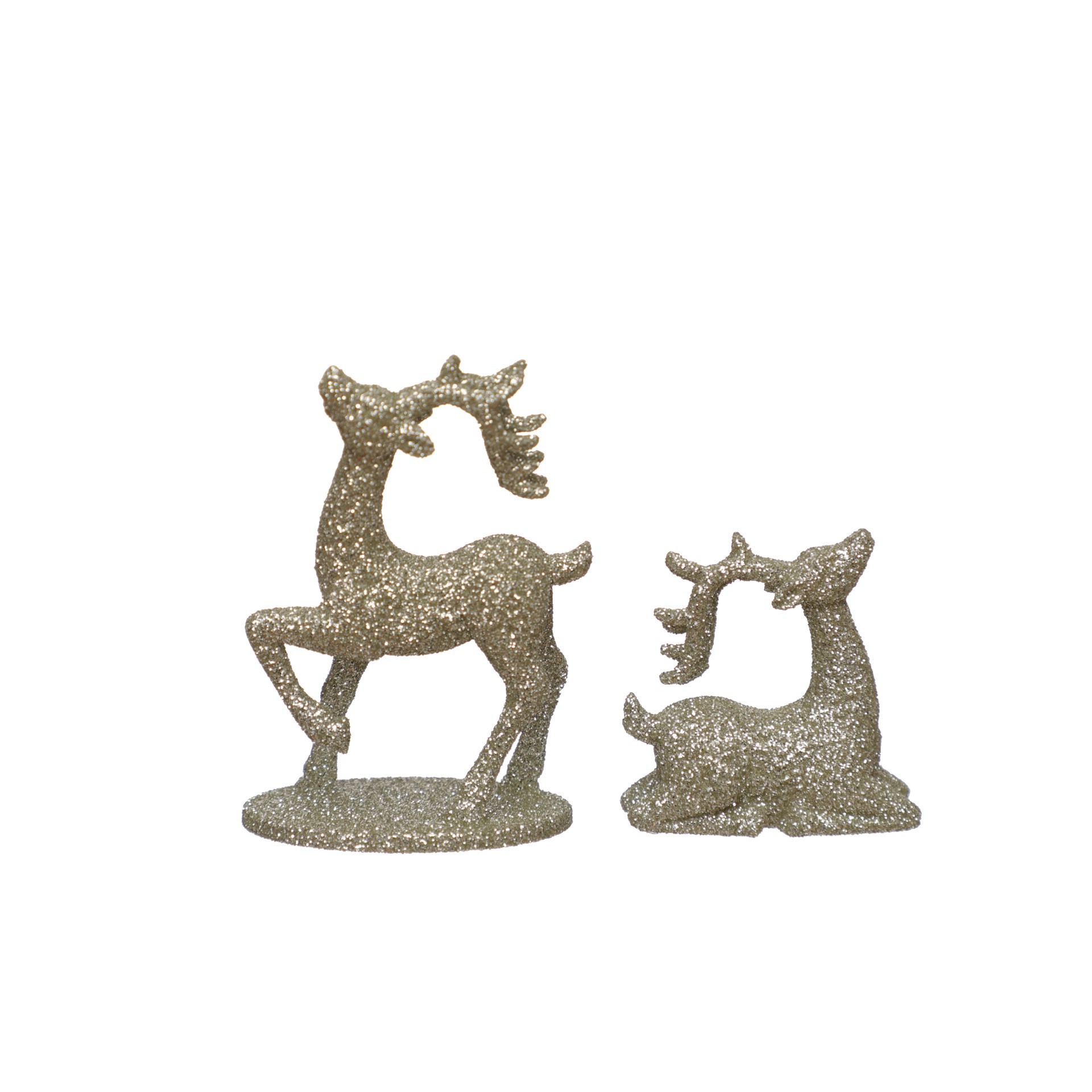 slide 3 of 3, Mini Champagne Deer Decorations By Ashland, 3 in x 7 in