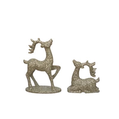 slide 1 of 3, Mini Champagne Deer Decorations By Ashland, 3 in x 7 in