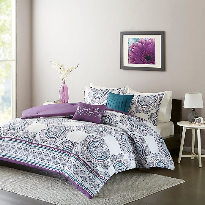 slide 1 of 6, Intelligent Design Anika Twin/Twin XL Comforter Set - Purple, 1 ct