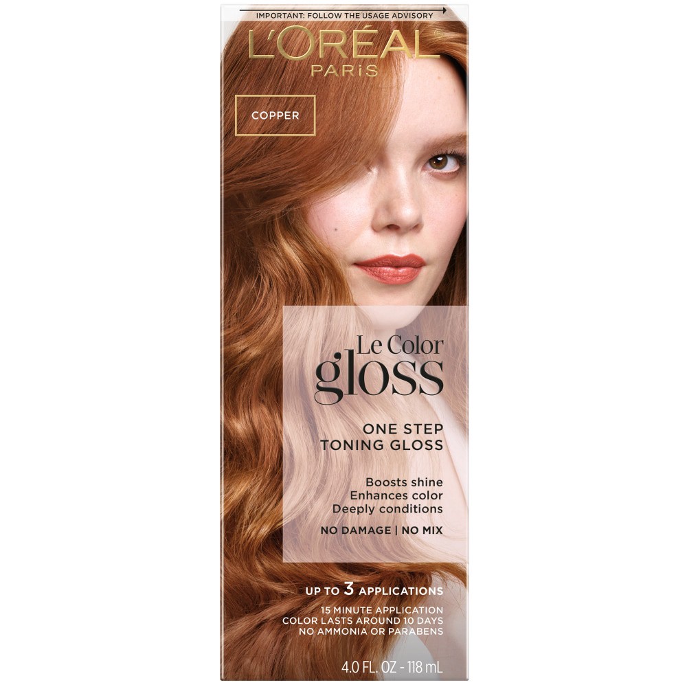 slide 1 of 1, L'Oréal L'Oreal Paris Le Color Gloss One Step In-Shower Toning Gloss, Copper, 1 ct