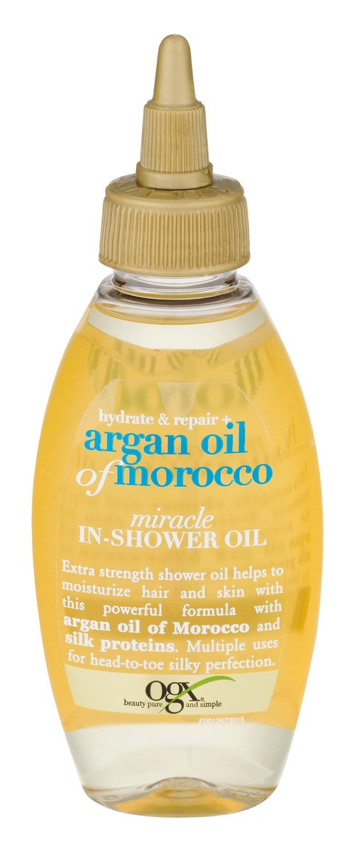 slide 1 of 2, OGX Hydrate + Repair Argan Oil of Morocco Miracle In Shower Oil, 4 oz