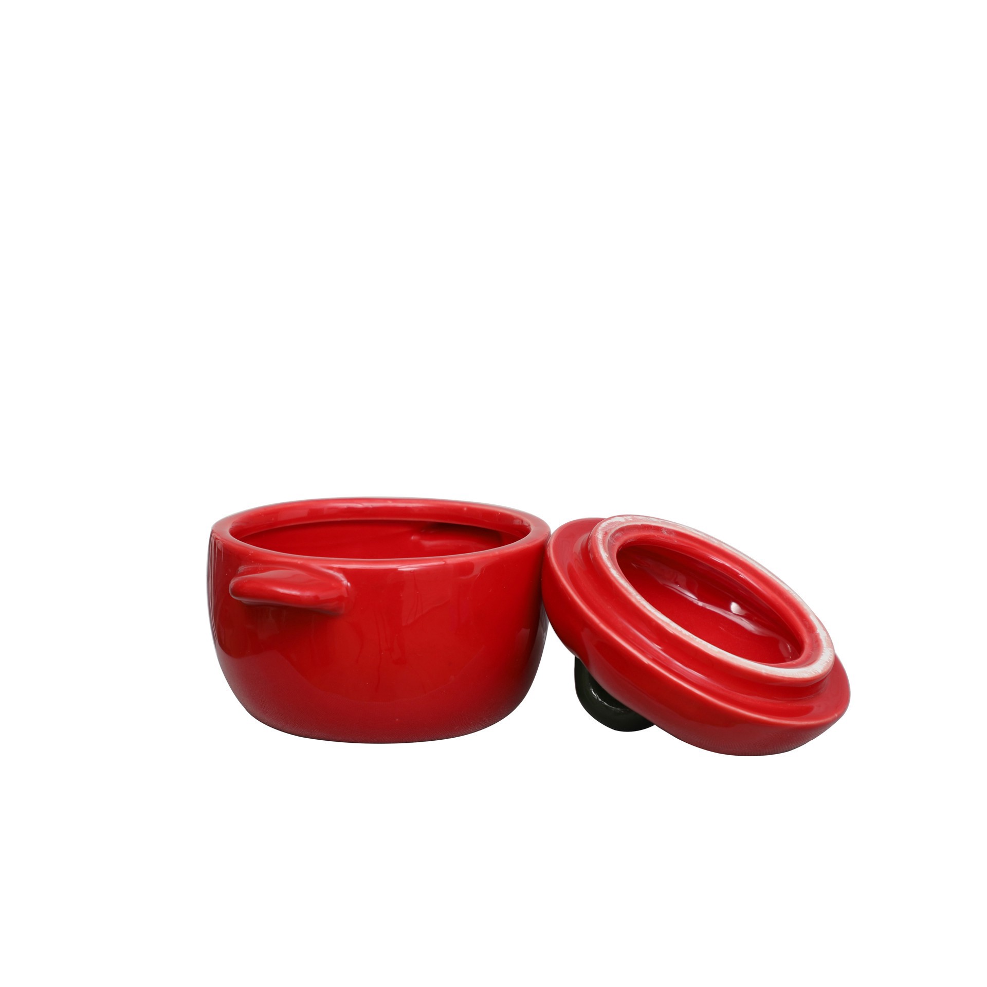 slide 3 of 3, 6" Tomato Ceramic Food Container With Lid By Ashland, 6 in