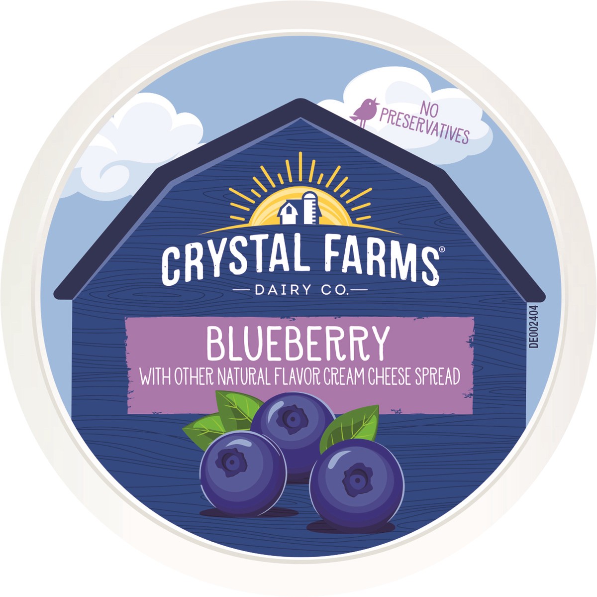 slide 5 of 8, Crystal Farms Cream Cheese - Blueberry, 8 oz