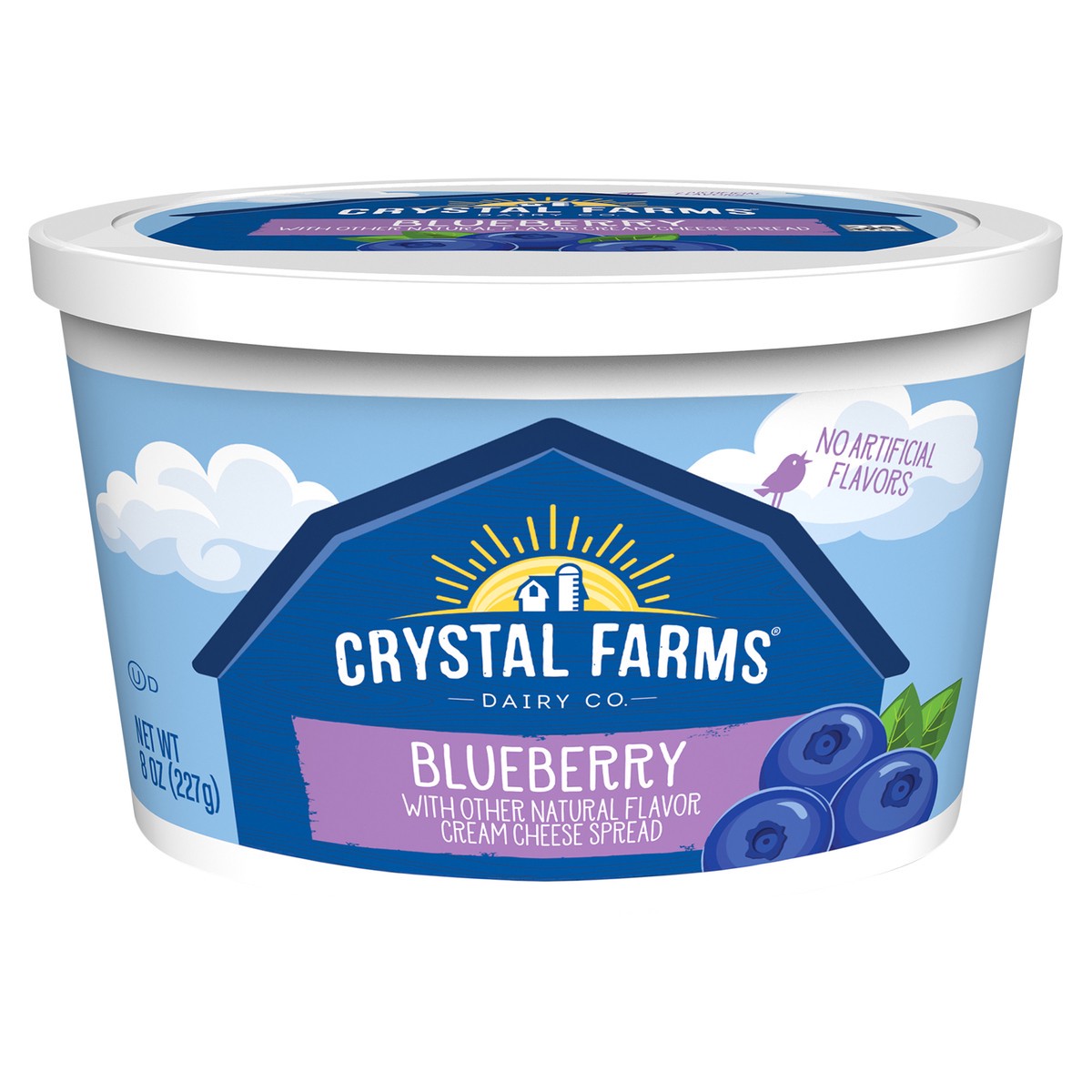 slide 1 of 8, Crystal Farms Cream Cheese - Blueberry, 8 oz