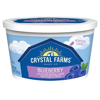 slide 1 of 1, Crystal Farms Cream Cheese - Blueberry, 8 oz