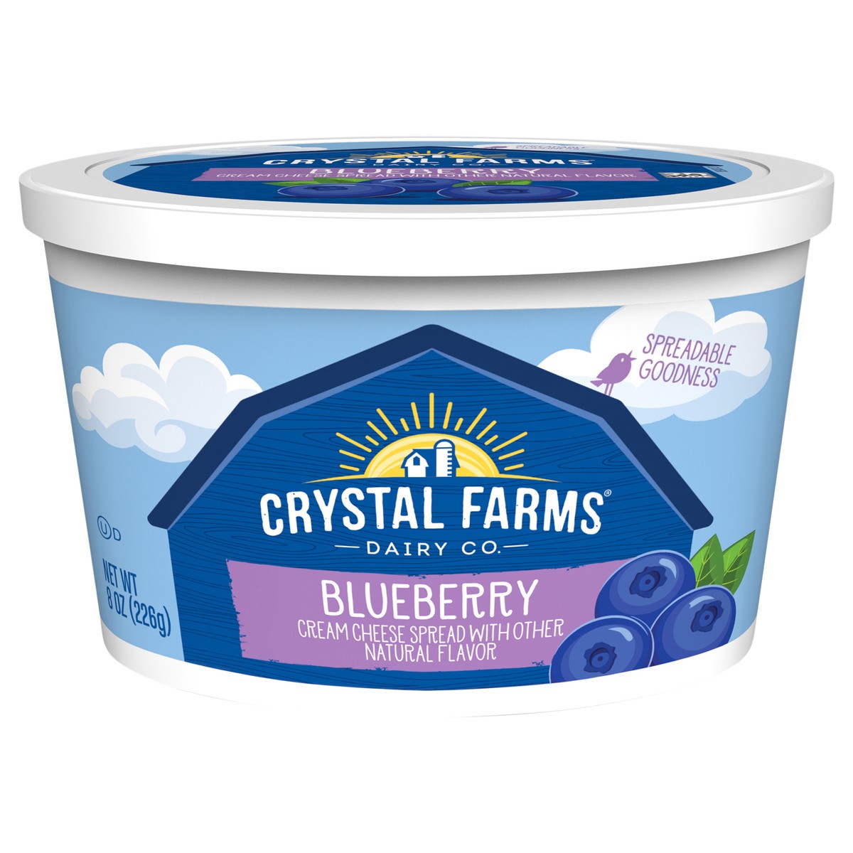 slide 1 of 8, Crystal Farms Crystal Farm Blueberry Cream Cheese Spread with Other Natural Flavors, 8 oz., 8 oz