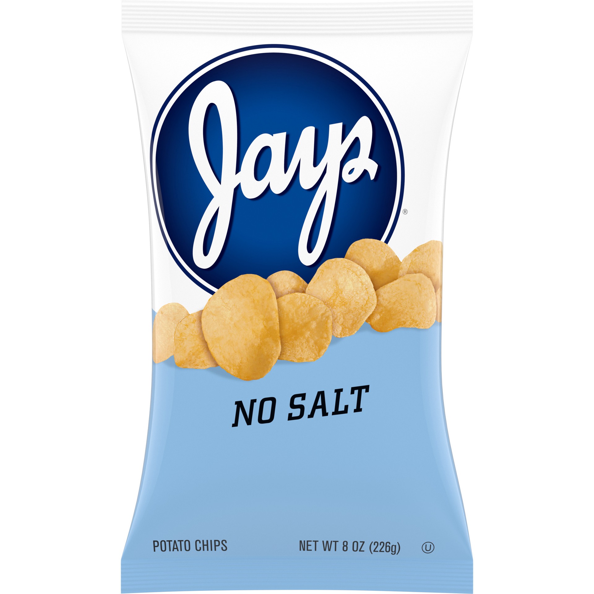 slide 1 of 1, Jays Potato Chips, No Salt, 8 Oz Bag, 8 oz