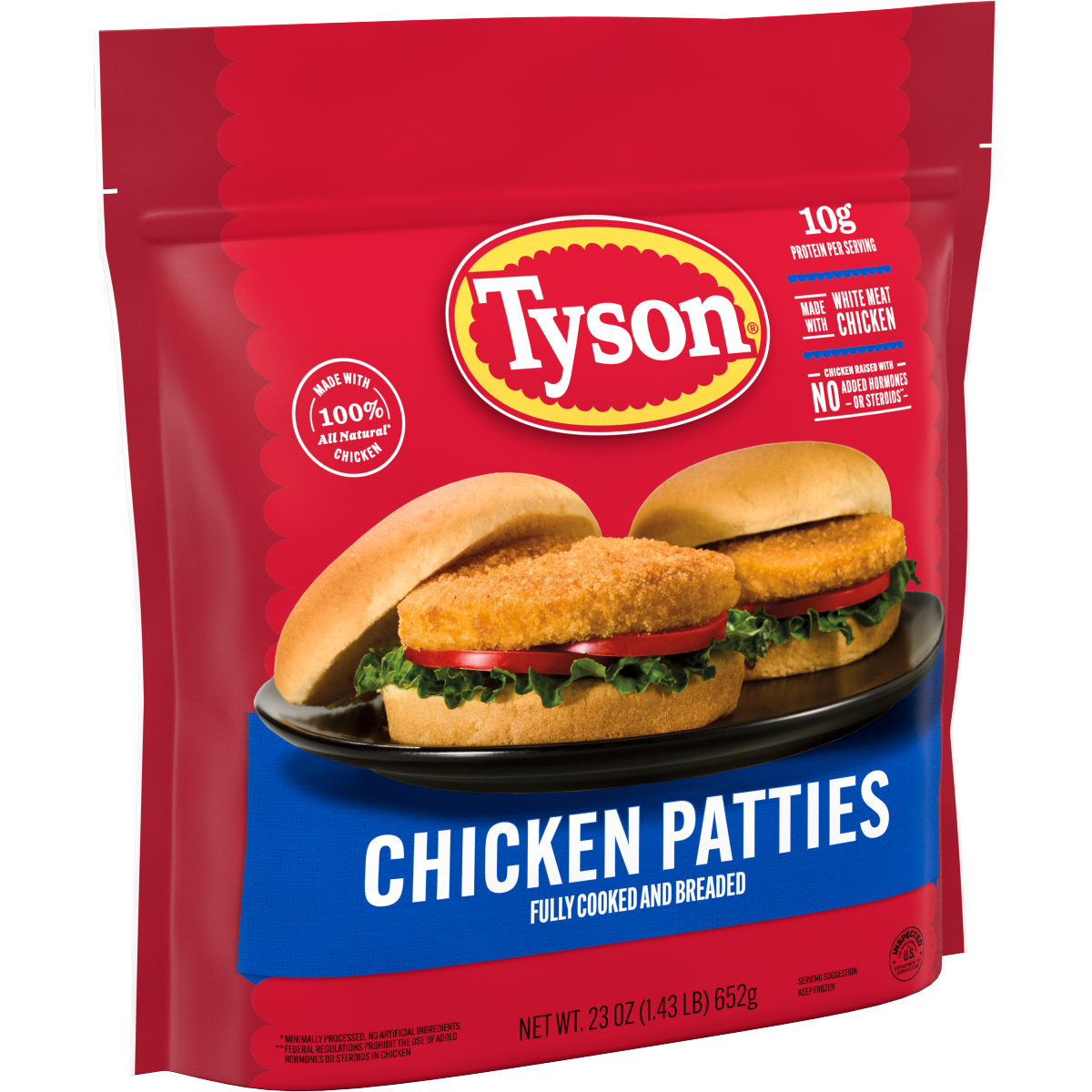slide 12 of 25, Tyson Frozen Chicken Patties, 23 oz, 652.04 g