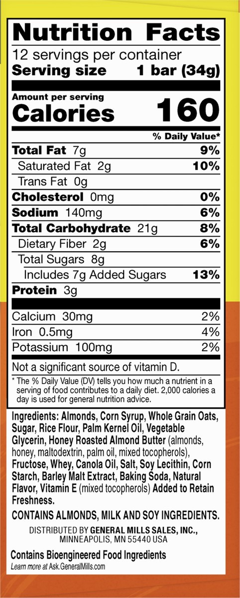 slide 3 of 13, Nature Valley Granola Bars, Sweet and Salty Nut, Almond, 12 Bars, 14.4 OZ, 12 ct