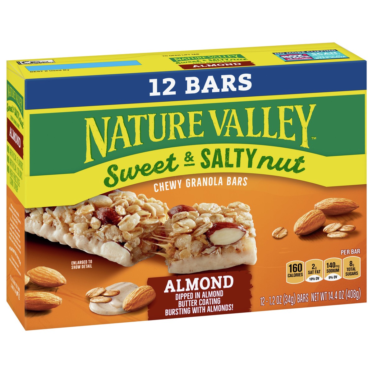 slide 8 of 13, Nature Valley Granola Bars, Sweet and Salty Nut, Almond, 12 Bars, 14.4 OZ, 12 ct