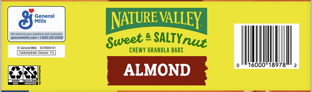 slide 11 of 13, Nature Valley Granola Bars, Sweet and Salty Nut, Almond, 12 Bars, 14.4 OZ, 12 ct