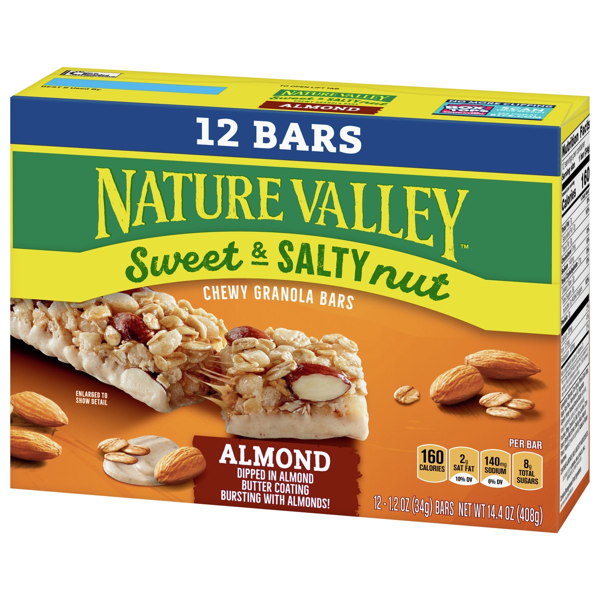 slide 4 of 13, Nature Valley Granola Bars, Sweet and Salty Nut, Almond, 12 Bars, 14.4 OZ, 12 ct