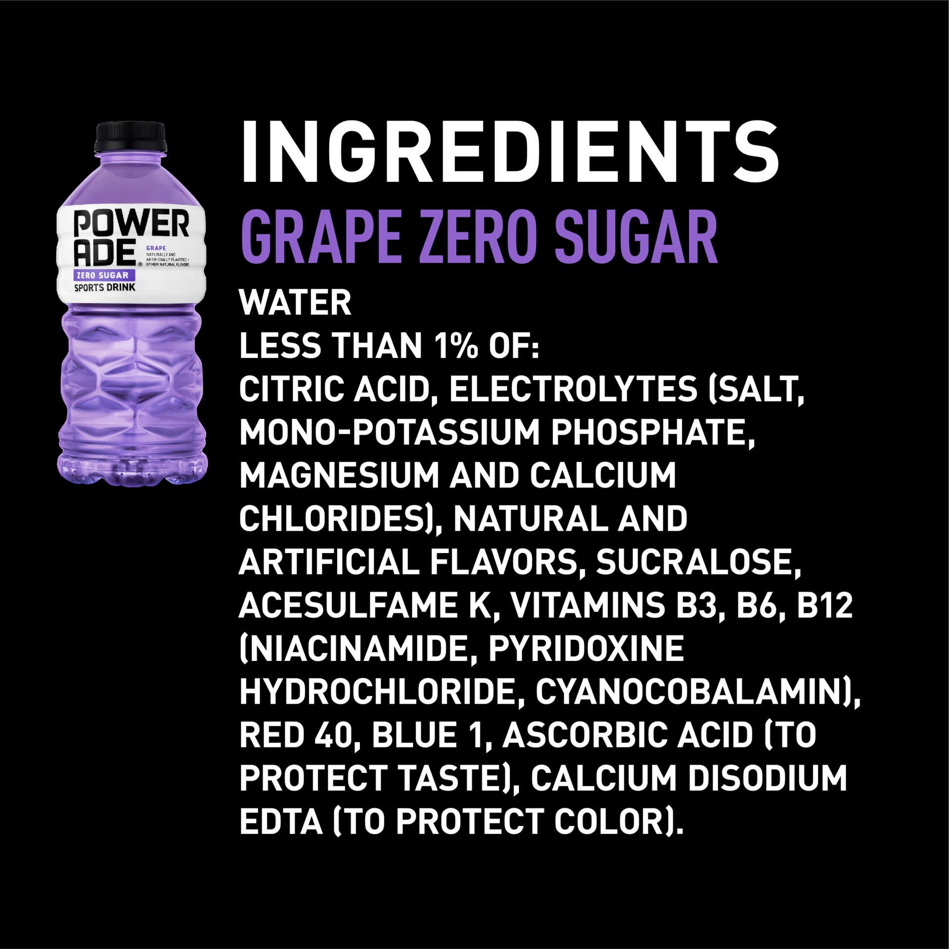 slide 7 of 14, Powerade Zero Sugar Grape Sports Drink, 28 fl oz