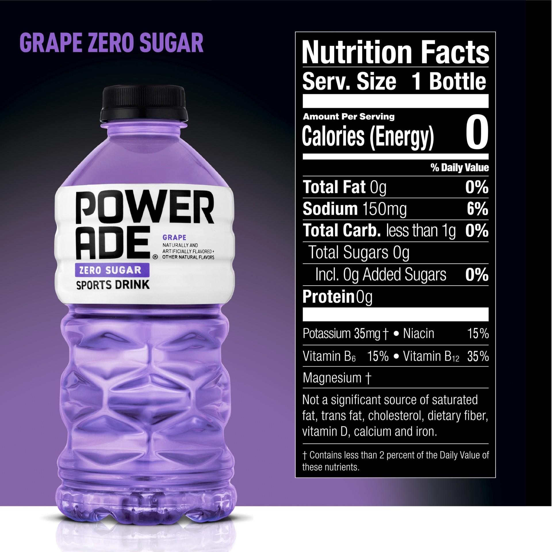 slide 8 of 14, Powerade Zero Sugar Grape Sports Drink, 28 fl oz