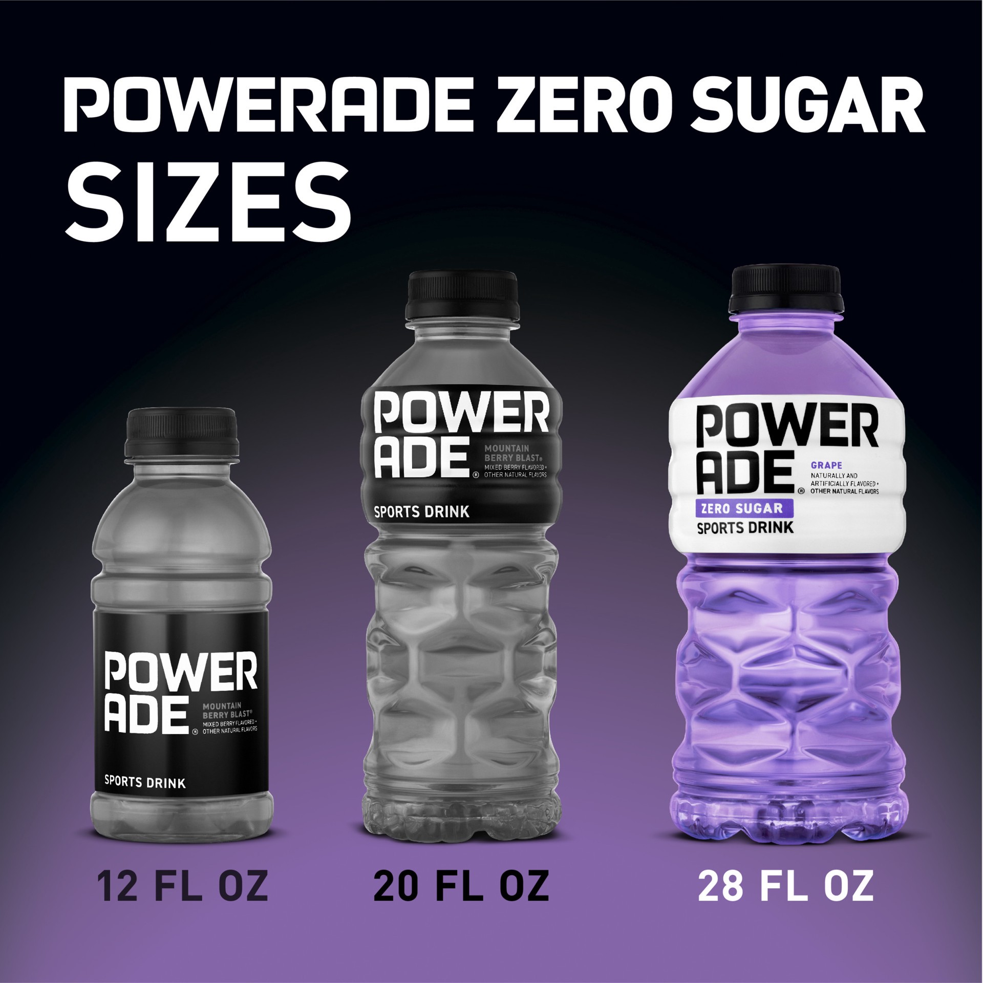 slide 10 of 14, Powerade Zero Sugar Grape Sports Drink, 28 fl oz