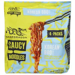Snapdragon Korean BBQ Saucy Noodles, 4-Pack
