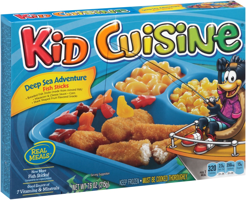 slide 1 of 1, Kid Cuisine Deep Sea Adventure Fish Sticks Frozen Dinner, 7.6 oz