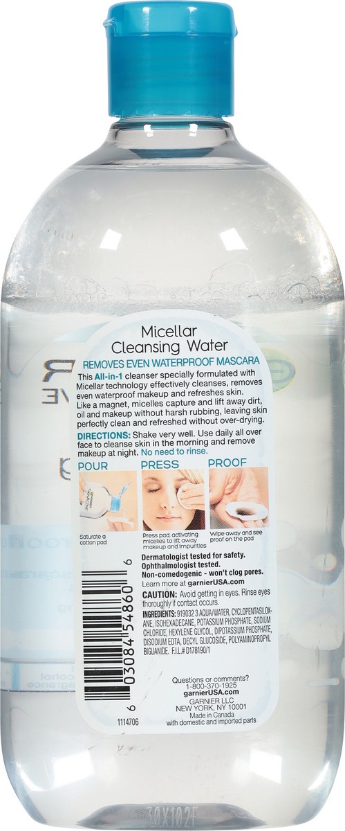 slide 5 of 9, Garnier SkinActive Micellar Cleansing Water Waterproof - Unscented - 23.7 fl oz, 23.7 oz