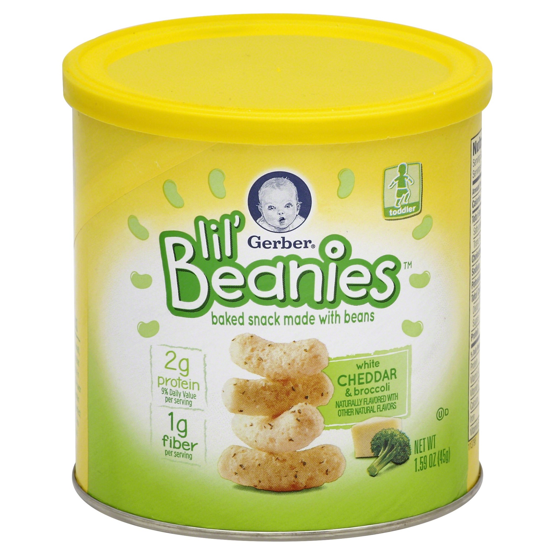 slide 1 of 2, Gerber Lil' Beanies White Cheddar & Broccoli, 1.59 oz