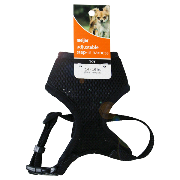 slide 1 of 1, Meijer Adjustable Mesh Dog Harness, Black, Extra Small, XS