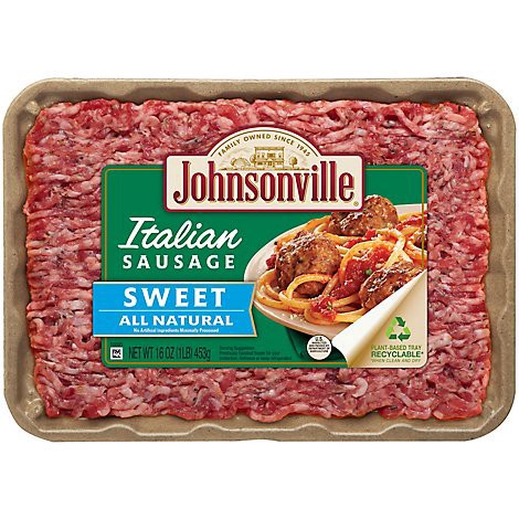 slide 1 of 1, Johnsonville Sweet Italian Ground Pork Sausage - 16 OZ, 