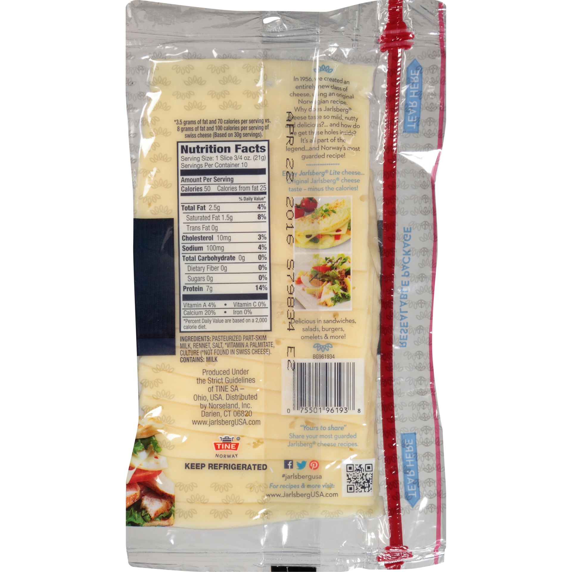 slide 4 of 6, Jarlsberg Lite Shingle Pack Slices, 8 oz