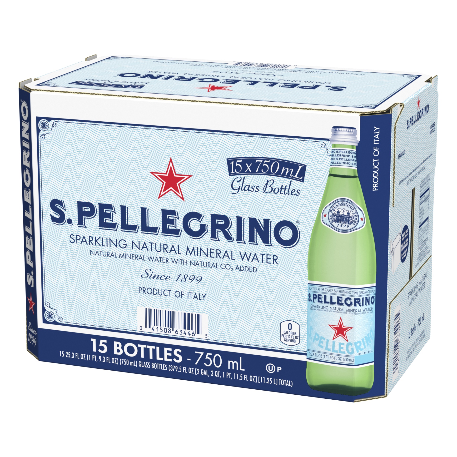 slide 3 of 10, S.Pellegrino Sparkling Natural Mineral Water Glass, 25.3 oz