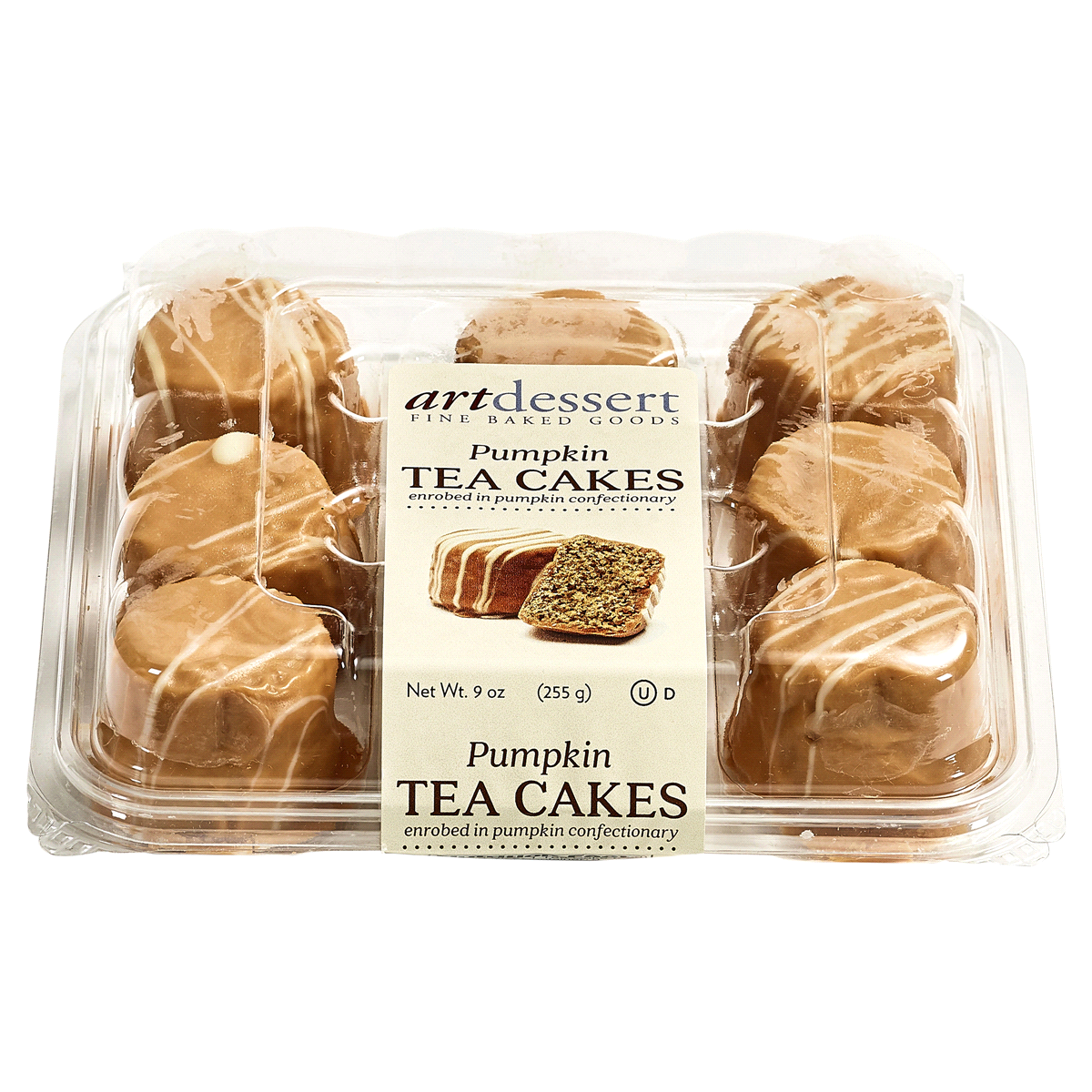 slide 1 of 1, Art Dessert Pumpkin Tea Cakes, 9 oz