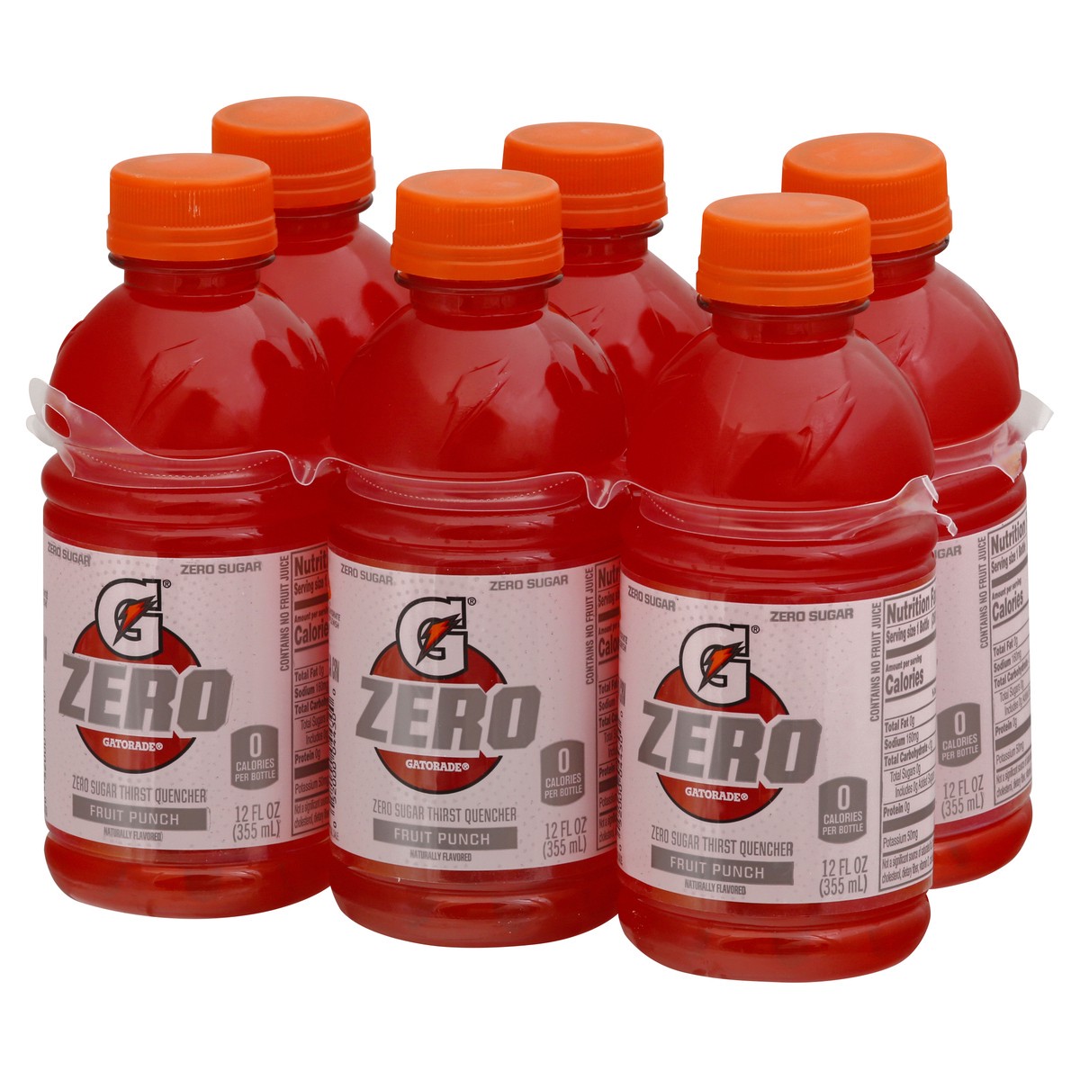 slide 4 of 13, Gatorade G Zero Sugar Thirst Quencher Fruit Punch Naturally Flavored - 6 ct, 6 ct; 12 fl oz