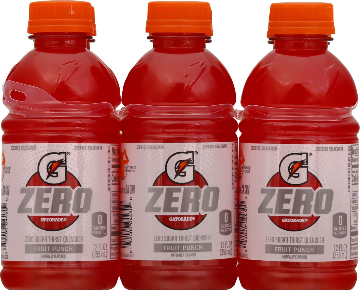 slide 9 of 13, Gatorade G Zero Sugar Thirst Quencher Fruit Punch Naturally Flavored - 6 ct, 6 ct; 12 fl oz