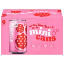 Poppi Prebiotic Raspberry Rose Soda - 6 x 7.5 fl oz Cans