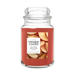 Yankee Candle Large Jar Scented Candle with up to 150 Hour Burn Time, Premium Plant Wax Blend for Consistent Burn, 22 oz Jar Candle with Room Filling Fragrance, Sugared Cinnamon Apple