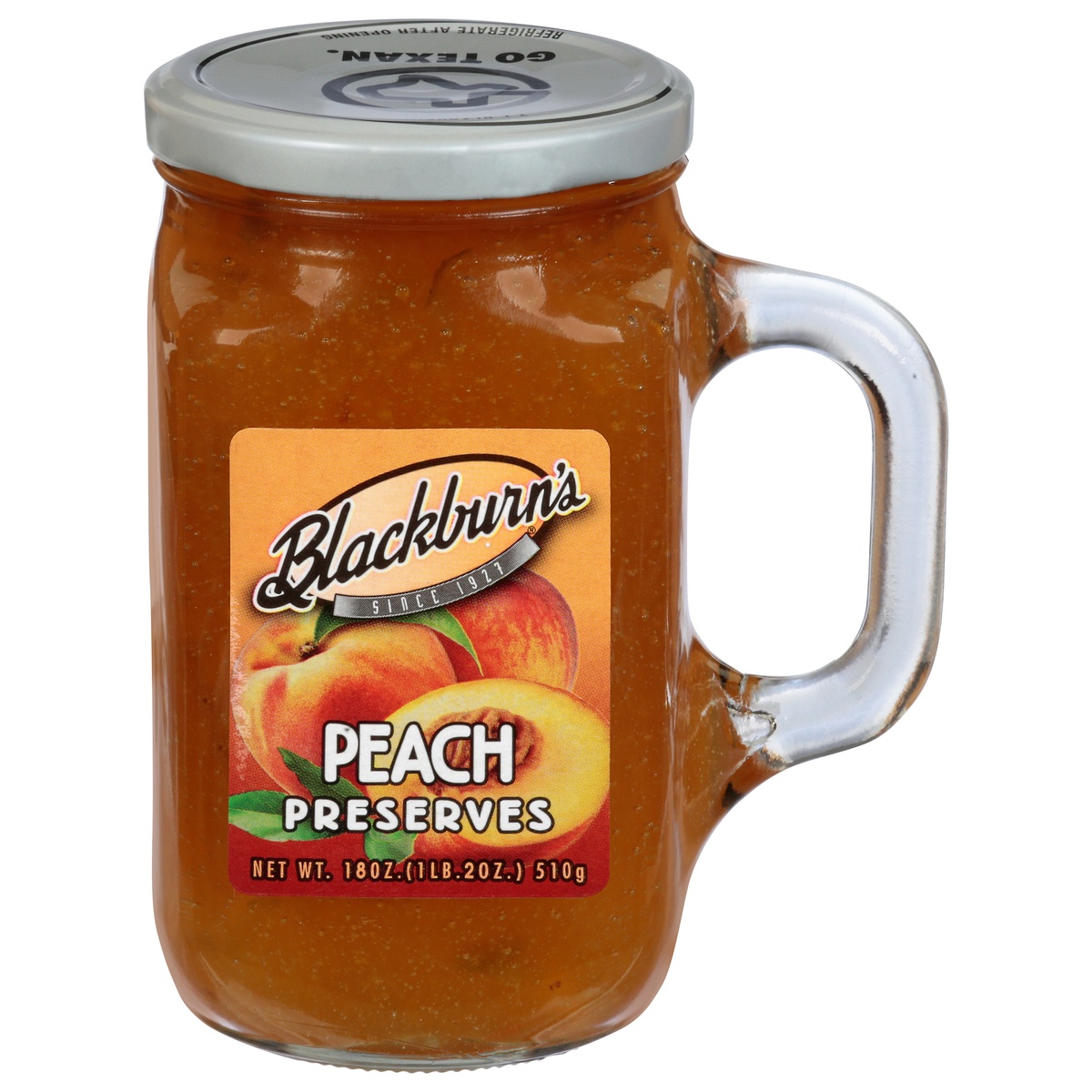 slide 1 of 1, Blackburn-Made Peach Preserves, 18 oz